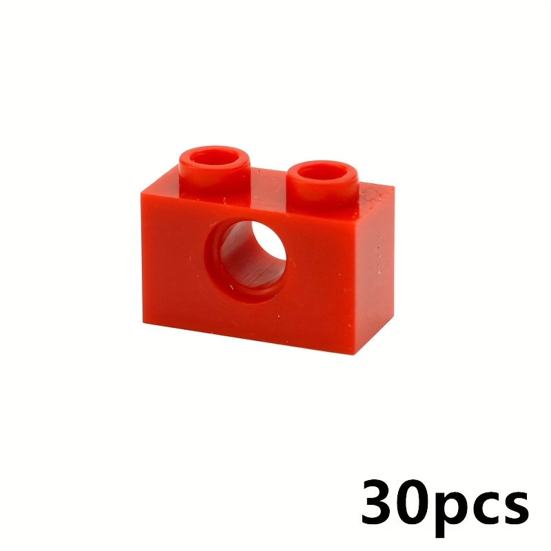 30pcs Building Blocks 1x2 with Hole Thick Classic Kids DIY Toy