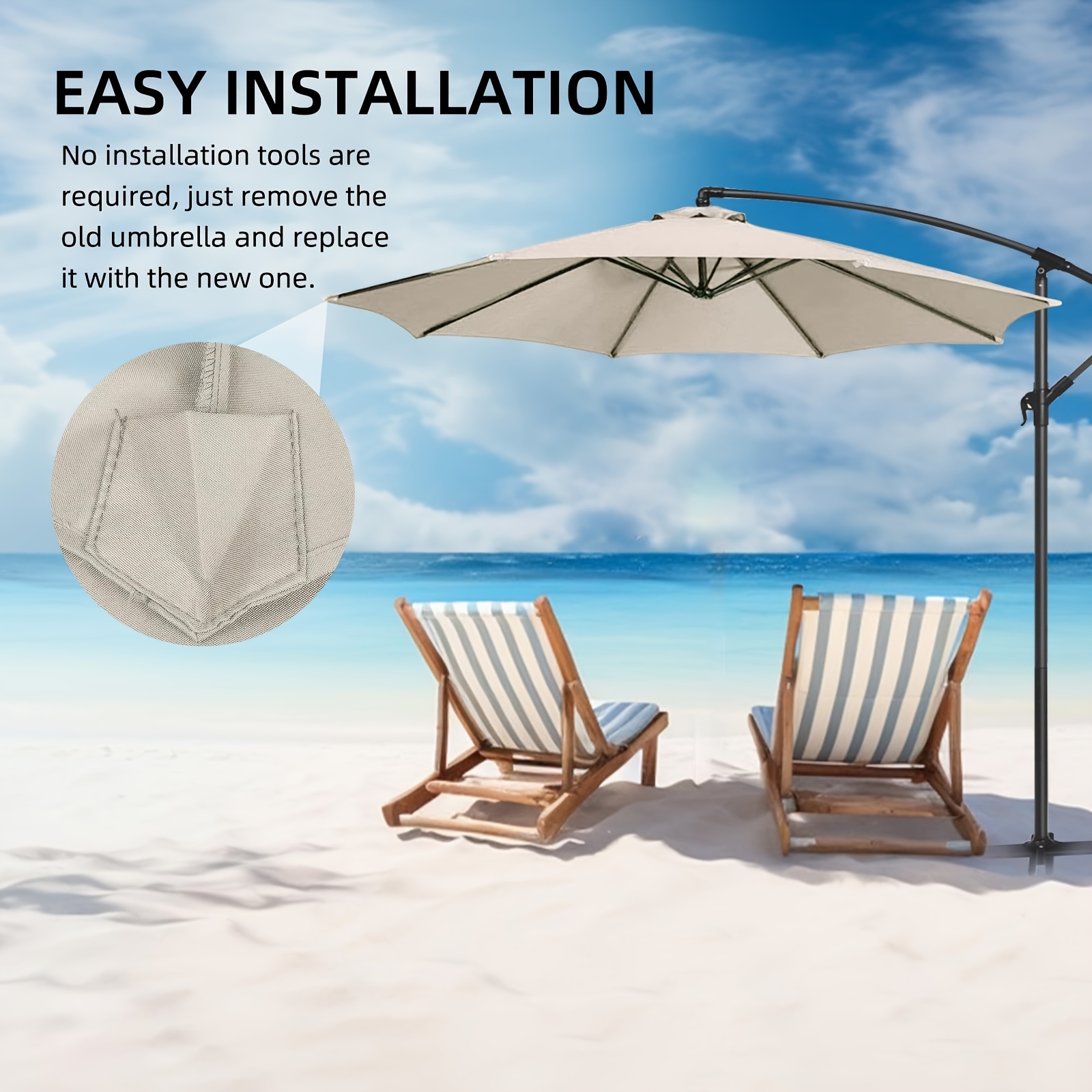 patio umbrella replacement canopy 6 5ft 9ft 10ft outdoor - Temu Germany