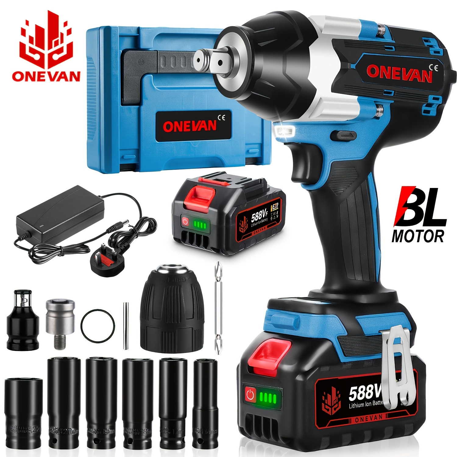 1800N.m Brushless Electric Wrench with 3-Speed Adjustable Settings