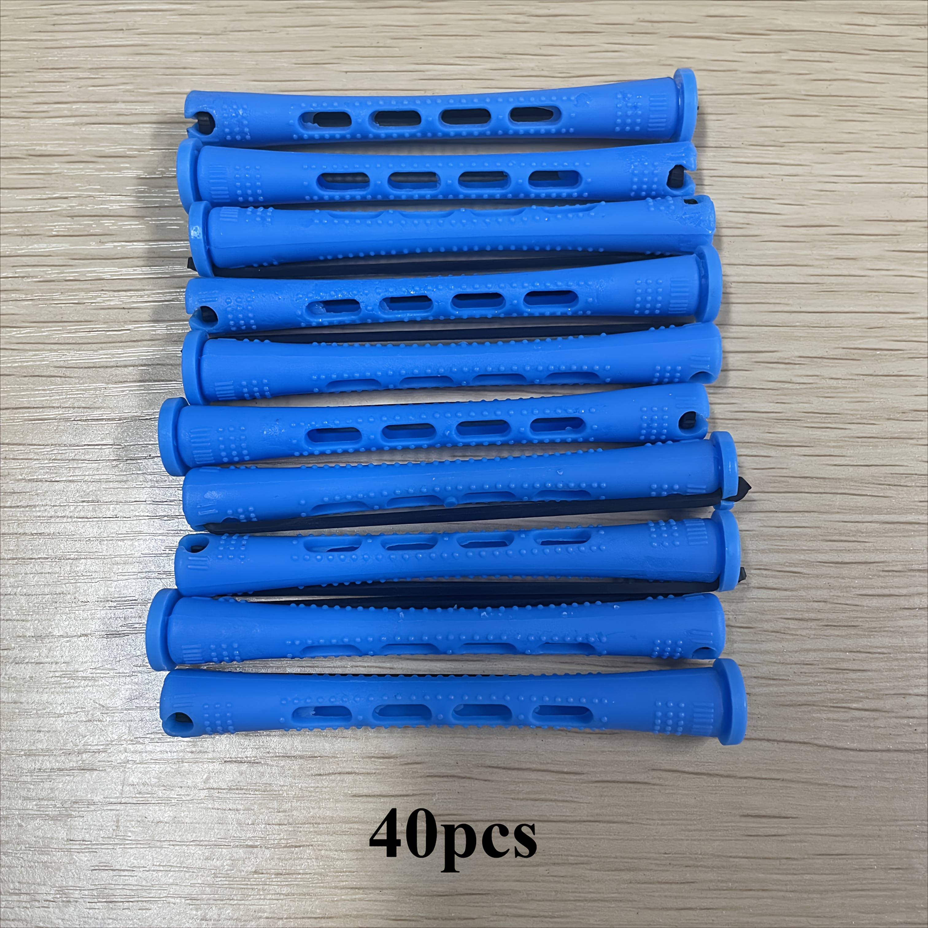 TEMU 40pcs Curling Iron Set For Natural Hair - Easy-to-use Diy Hairstyle Styling Tool For Long, Medium, And Short Hair, Blue & Pastel Colors, Women,
