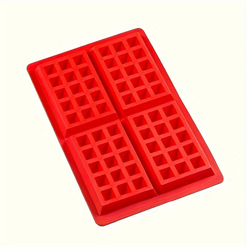 TEMU 4- Square Waffle Silicone Mold For Baking - Versatile Cake, Cookie & Muffin Maker
