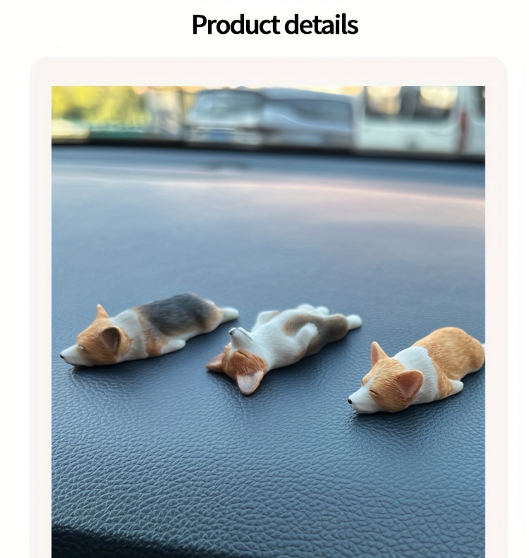 mini corgi car accessories decorative center console decompression screen for pet owners details 0