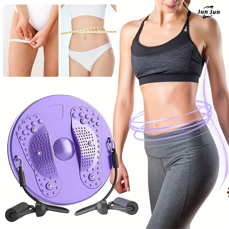 1pc Magnetic Slimming Waist Twisting Disc with Resistance Cord – Home Gym Equipment for Abdominal Control, Non-Electric, Durable ABS Material, Available in Purple, Pink, Green, Perfect for Office & Home Workouts