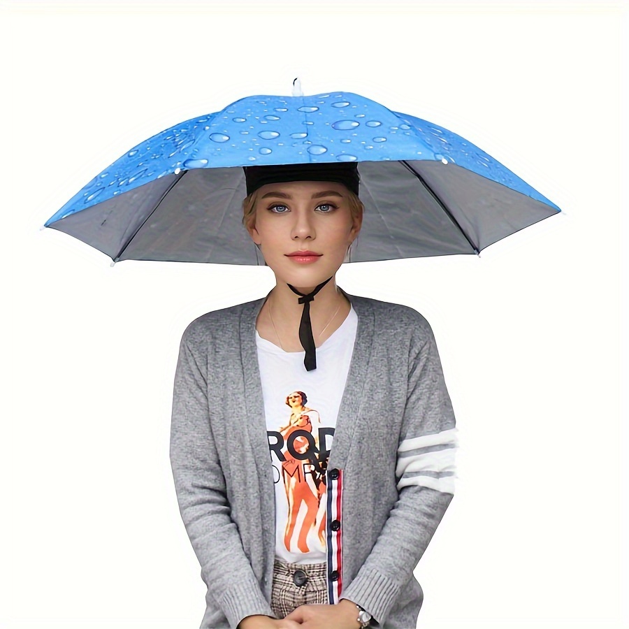 

Wearable Hat Umbrella With Uv Protection, Casual Lightweight 7 Ribs Portable Umbrella For Outdoor Fishing, Hiking, Trekking