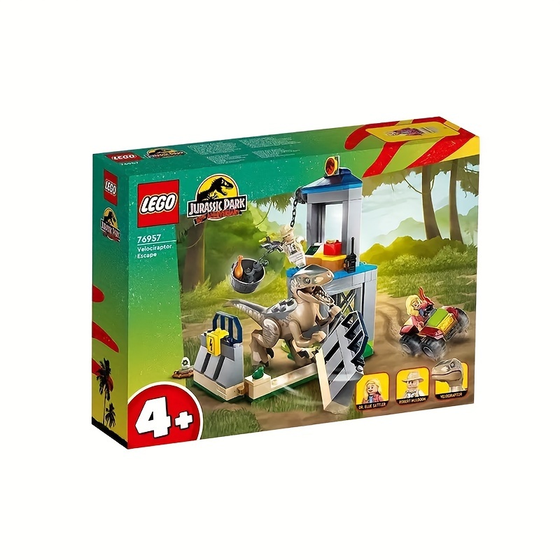 

76957 Escape, Gift For Kids Aged 4 And Up Featuring A Buildable Dinosaur Pen, Off- Vehicle And 2