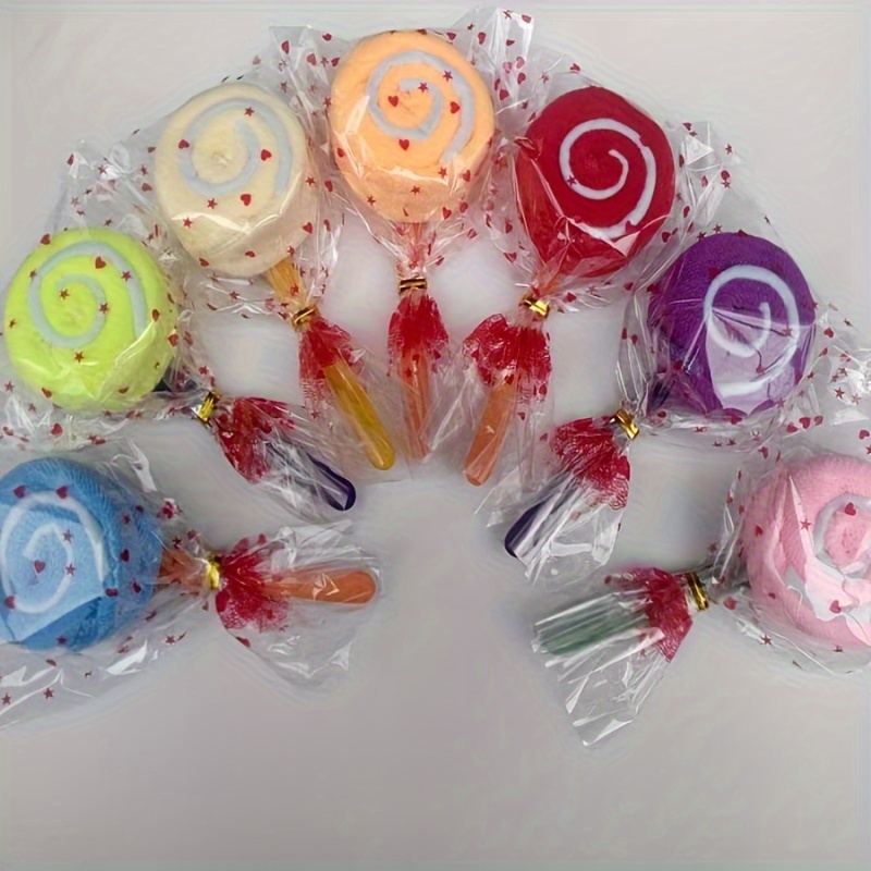 

5-pack Lollipop-shaped Towels - Perfect Wedding Favors & Home Decor, Assorted Colors