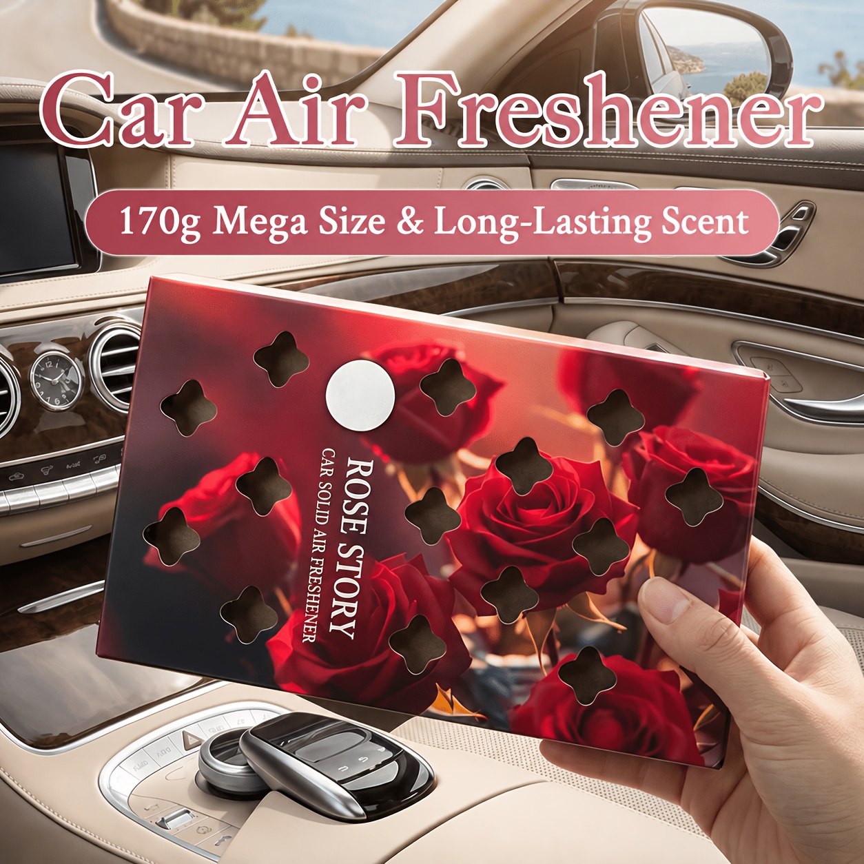 TEMU A Pack Of Solid Car Air Fresheners, , Long-lasting Light Fragrance, Air Freshener, Car-mounted, Versatile, Great For Gifts, Without Battery