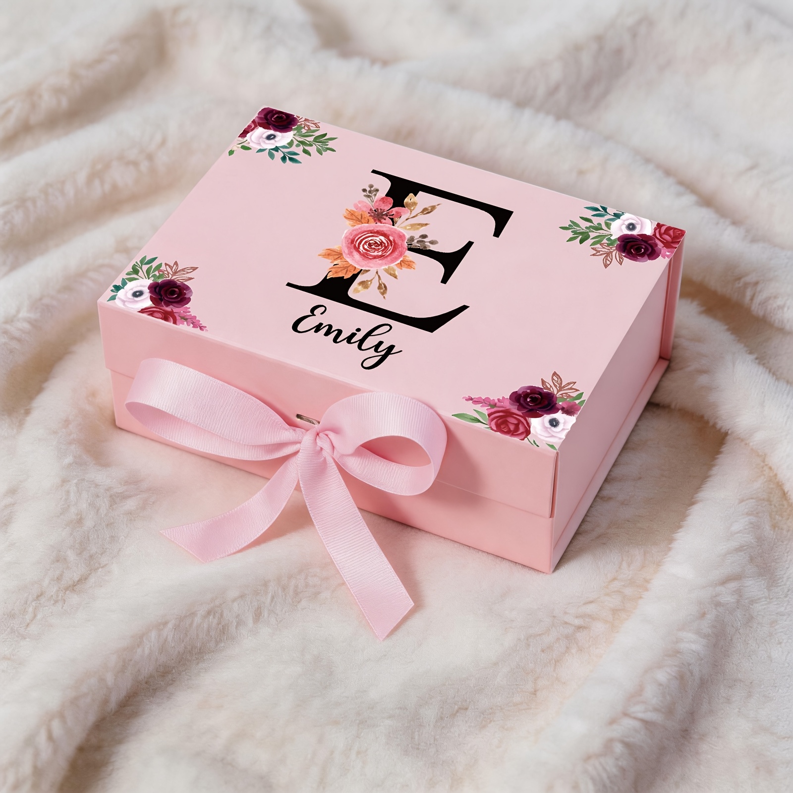 TEMU Custom Name Gift Box, Initial Personalized Packaging, Gift Box, , , Birthday Wedding Party Gift Box