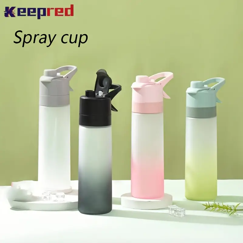 Spray Cups Portable Sports Water Bottle Gradient Spray Water - Temu