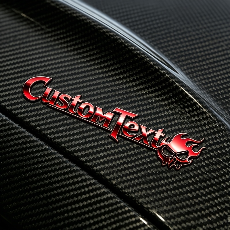 TEMU Custom Car Emblem | Personalized Text Car Badge With Adhesive Backing, Rear And Side Emblem For Modified Cars, Custom Vehicle Decoration