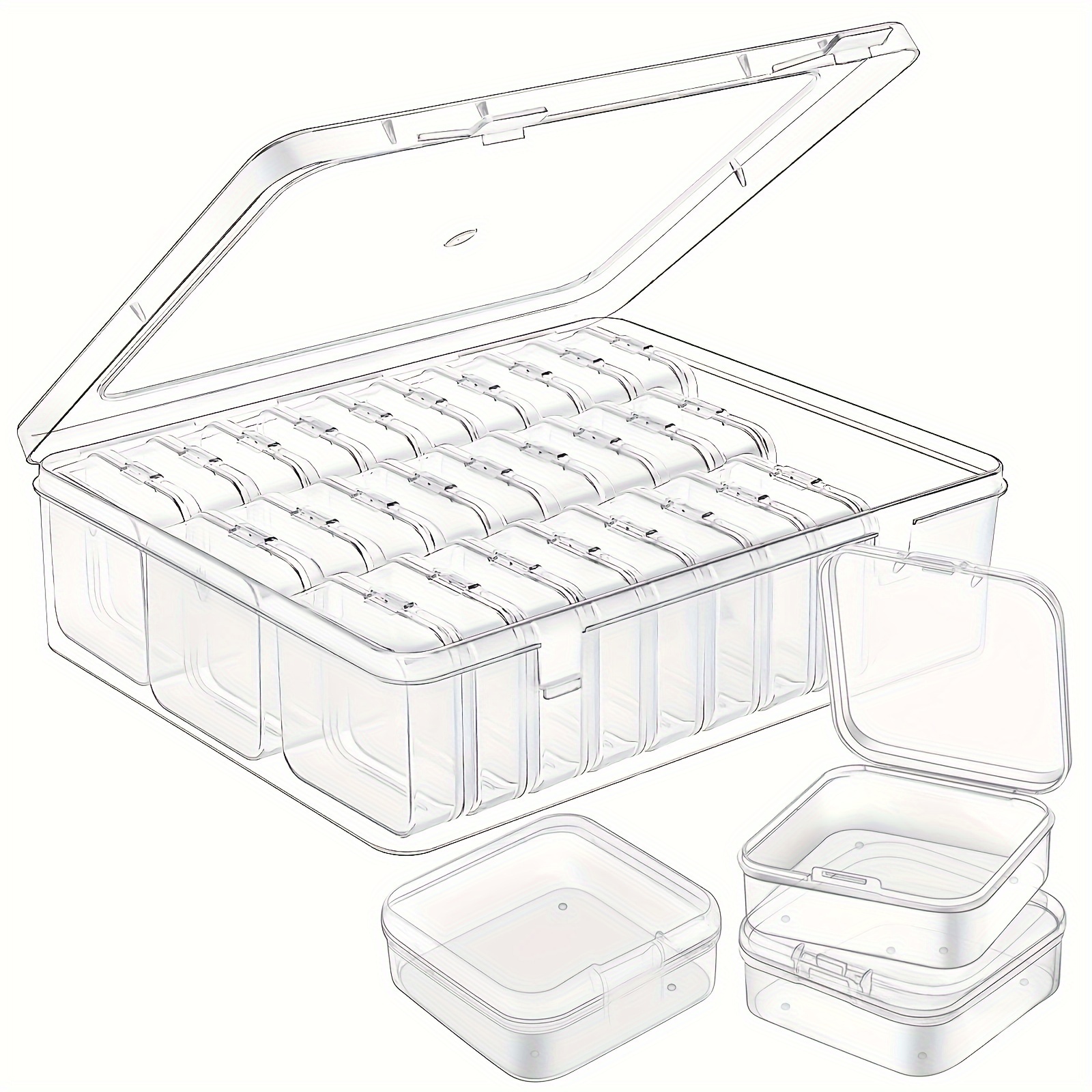 30pcs plastic storage box organizer set transparent stackable bins with lock tight latches for crafts beads jewelry hardware and small accessories diy crafts beading storage beading jewelry making Product details 8