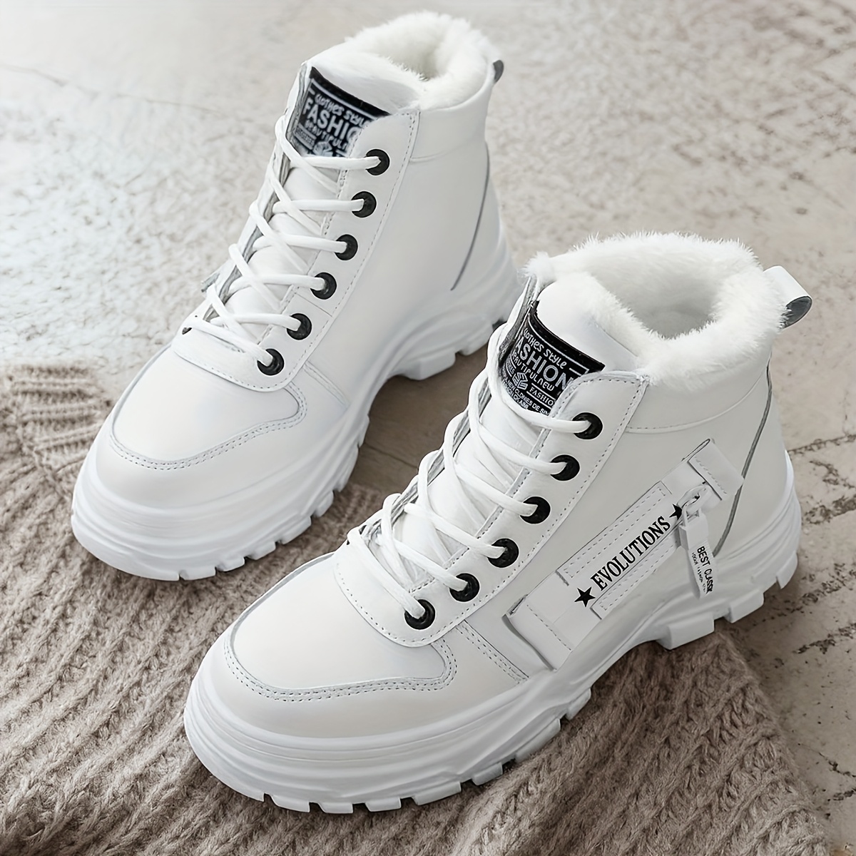 dameslaarzen, zwart-witte winterschoenen voor dames