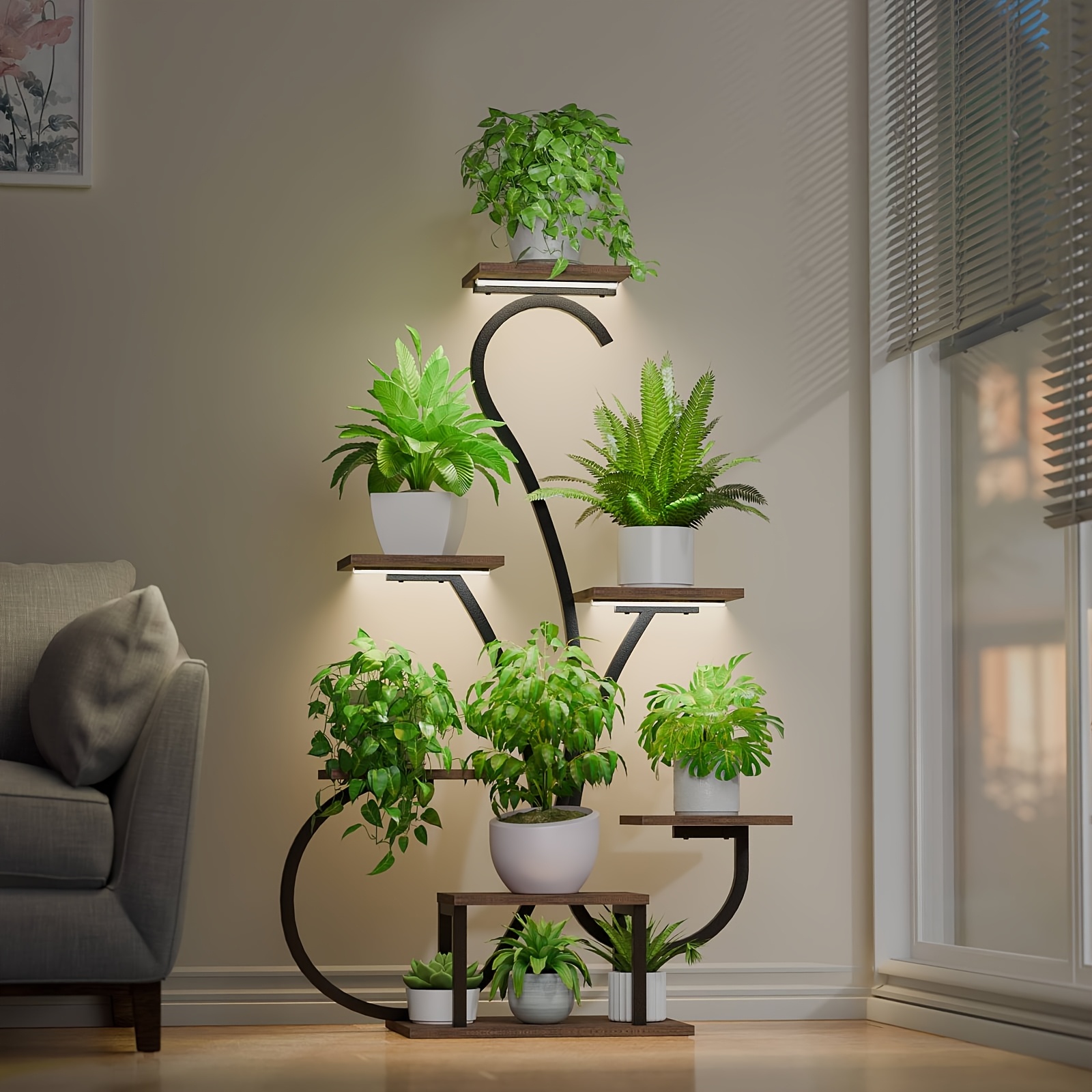 Plant Stand Indoor With Grow Lights, 62" Plant Stand With