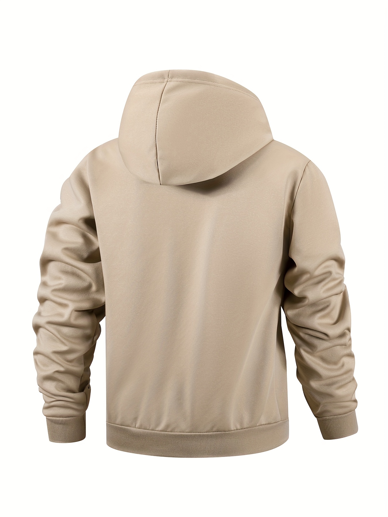 men's casual fleece zipper hoodie single piece men's Temu South