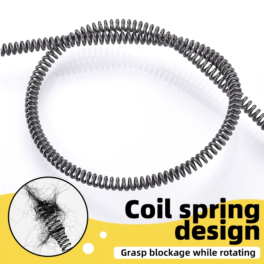 5m/196.85inch Electric Drain Cleaner - 1pc Pipe Cleaning Spring Sewer Toilet Floor Drain Cleaner with Integrated Head