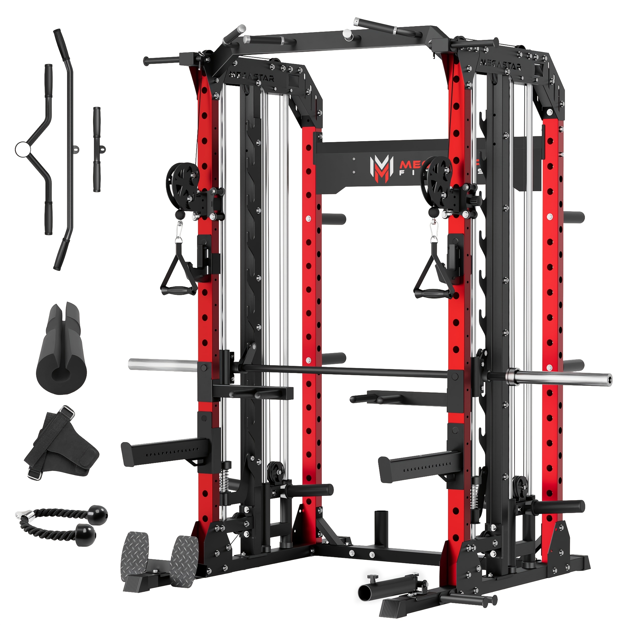 machine for home gym 2000lbs capacity all in one power rack with cable crossover pull up bar dip station   18 attachments Product details 0