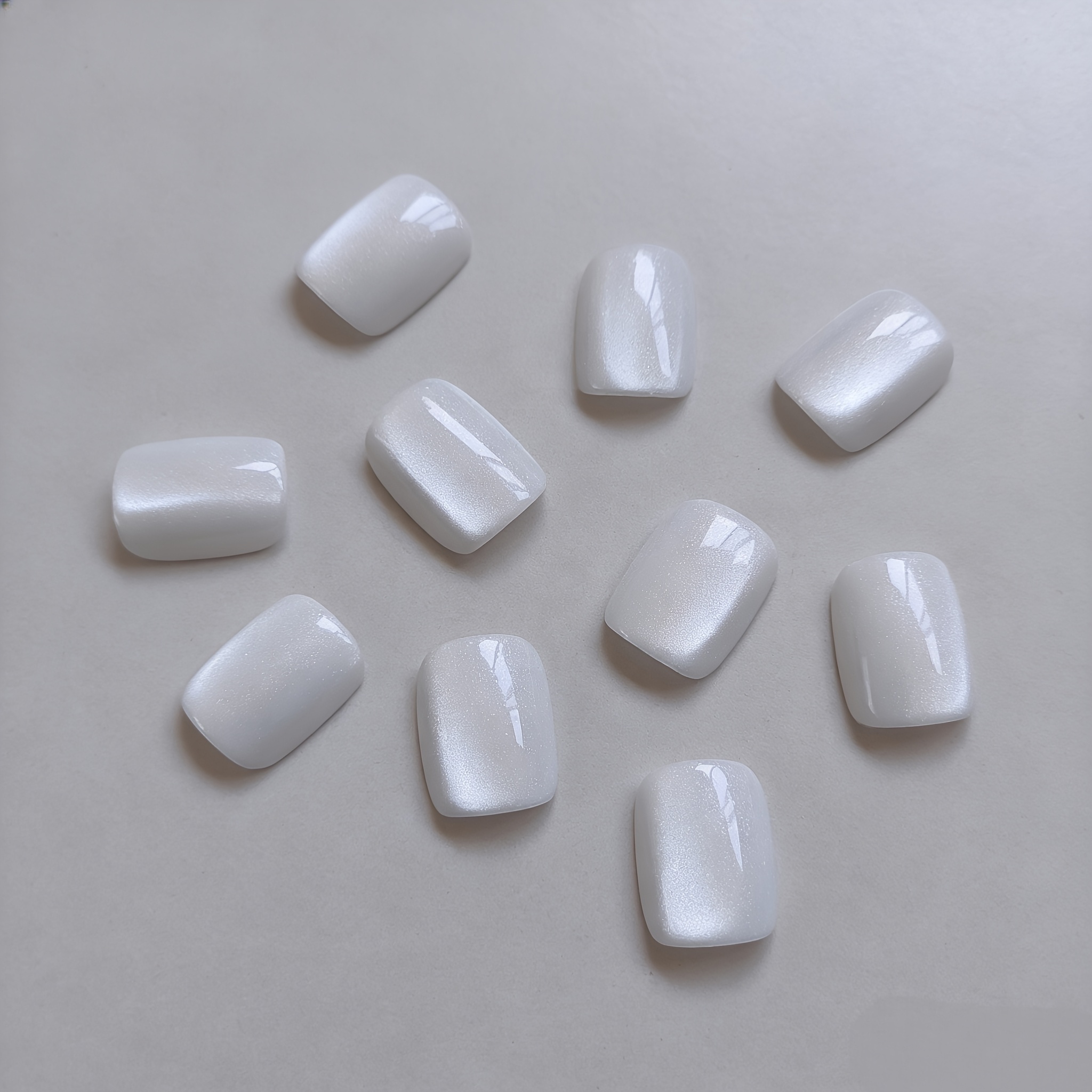 TEMU 30 uñas postizas de con blanquecina grisácea, de uñas de iluminador, uñas postizas de con blanca, de uñas reutilizable, y versátil