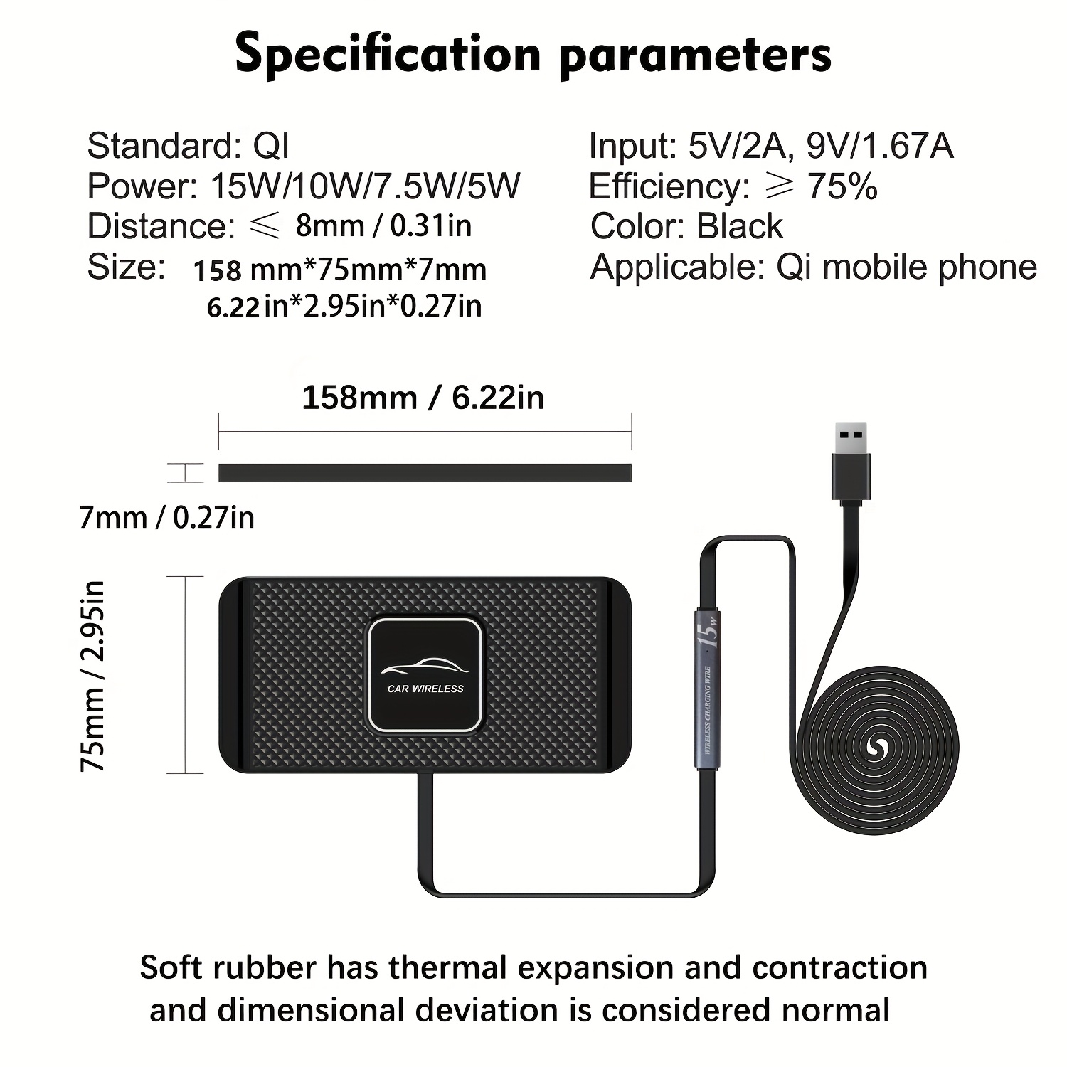 

Usb Charging Wireless Car Charger Pad, 15w, Qi-, , Compatible Iphone 14/13/12/11 & Samsung, Charge Wireless For