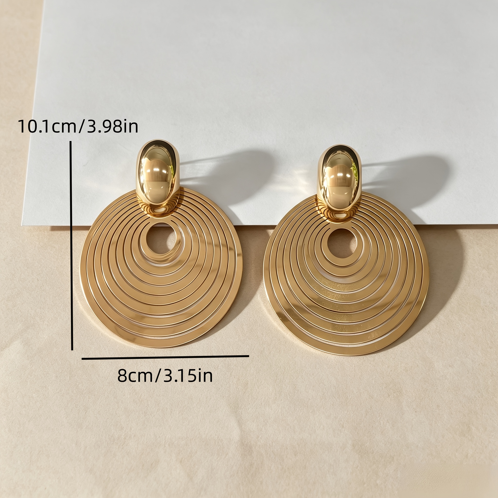 Women's Oversized Circular Multi-Layer Concentric Circle Design Earrings