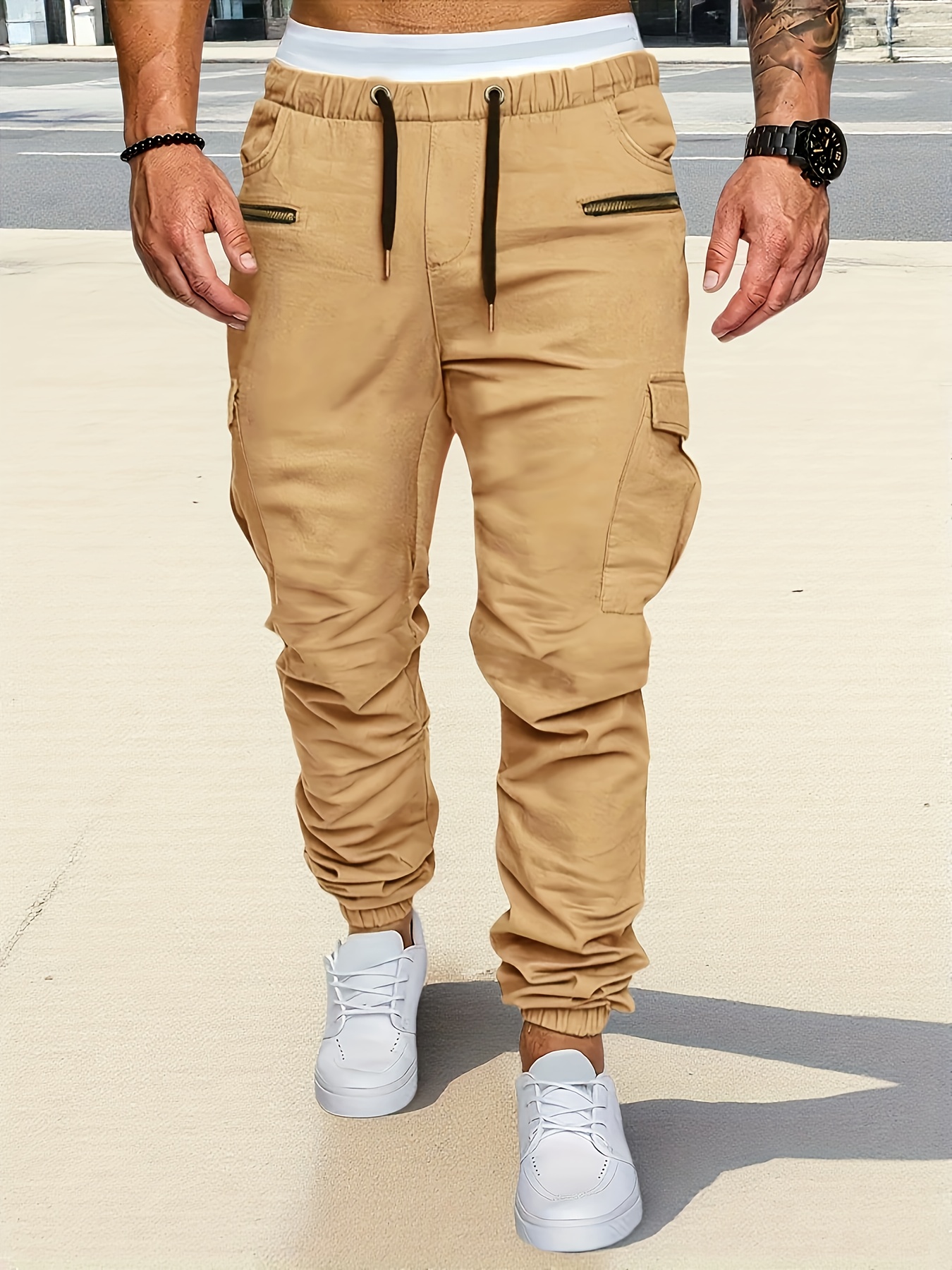 botas cargo casuales hombre color beige múltiples bolsillos Temu