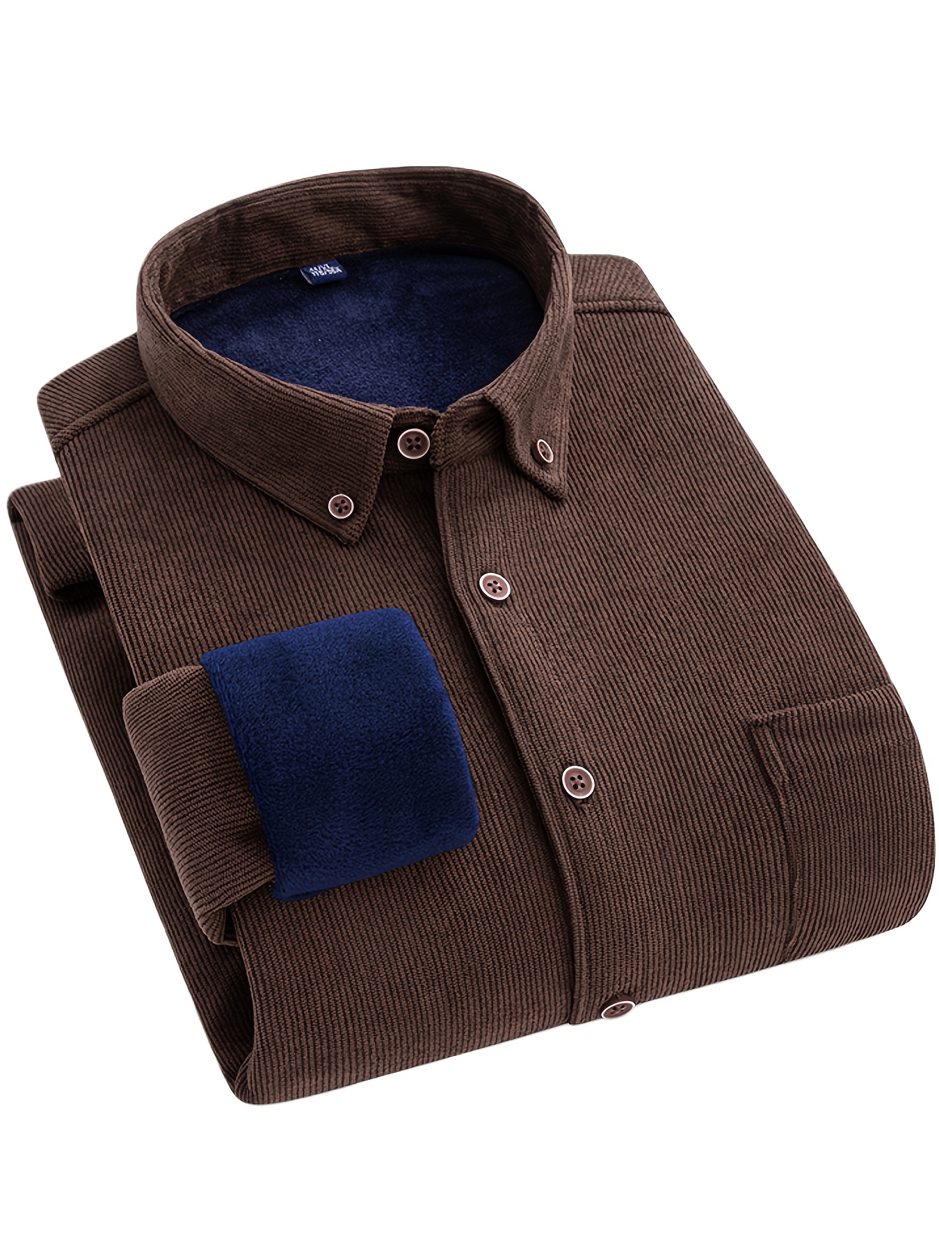 heren overhemd in    , geschikt voor koud   met warme fleece voering, tijdloze look voor heren winter plaid overhemdjasje met dikke isolatie, ideaal voor buiten- en casual kleding. nieuw 2025 heren verdikt corduroy overhemd met fleece voor winter. 0