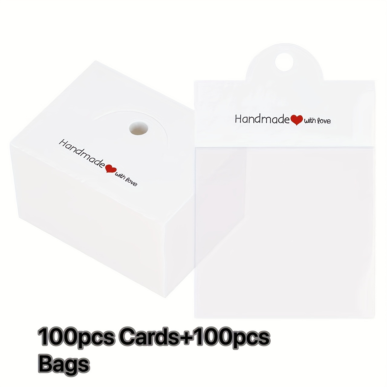 TEMU 100pcs/200pcs Jewelry Packaging Products, Including 50 Bags And 50 Cards, Transparent Bags For Jewelry Display, Bracelets, Keychains, Earrings,