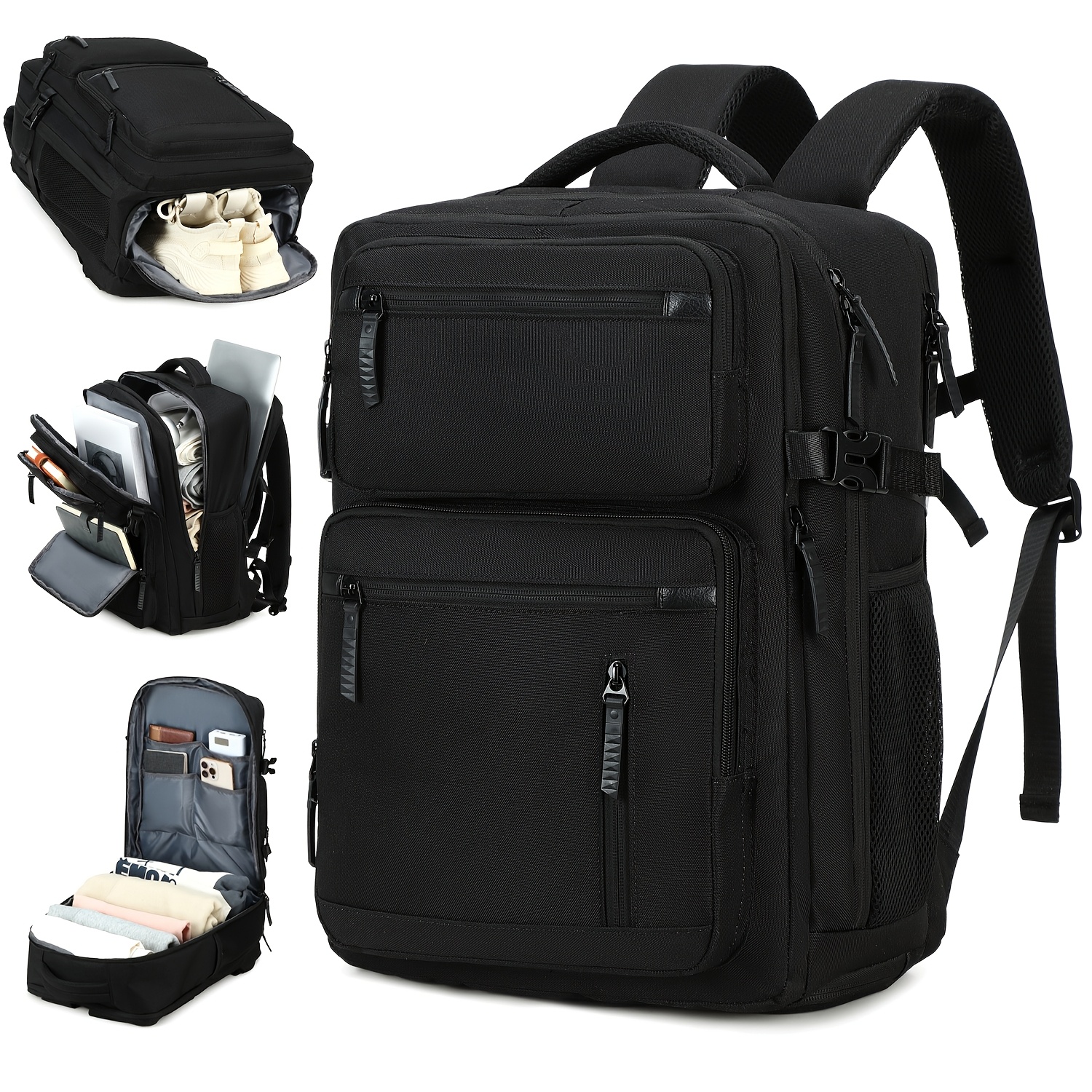 Image of Women's Travel Backpack, Airline-approved Carry-on Backpack For Men With Shoe Compartment And Luggage Strap, Business 15.6-inch Laptop Backpack, Casual College Hiking Daypack Bookbag
