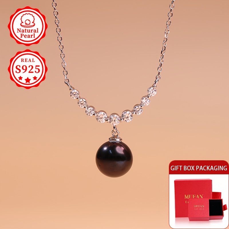 S925 Silver Pearl Necklace with Freshwater Pearl Pendant