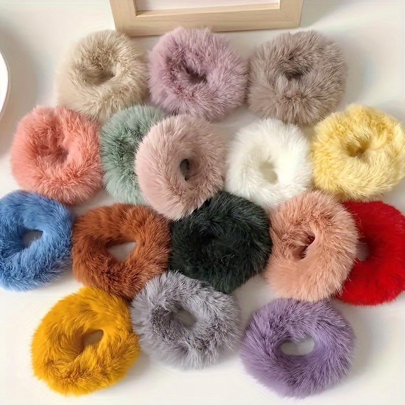 

1/10pcs Fluffy Bun Knitted Women Accessories And Female