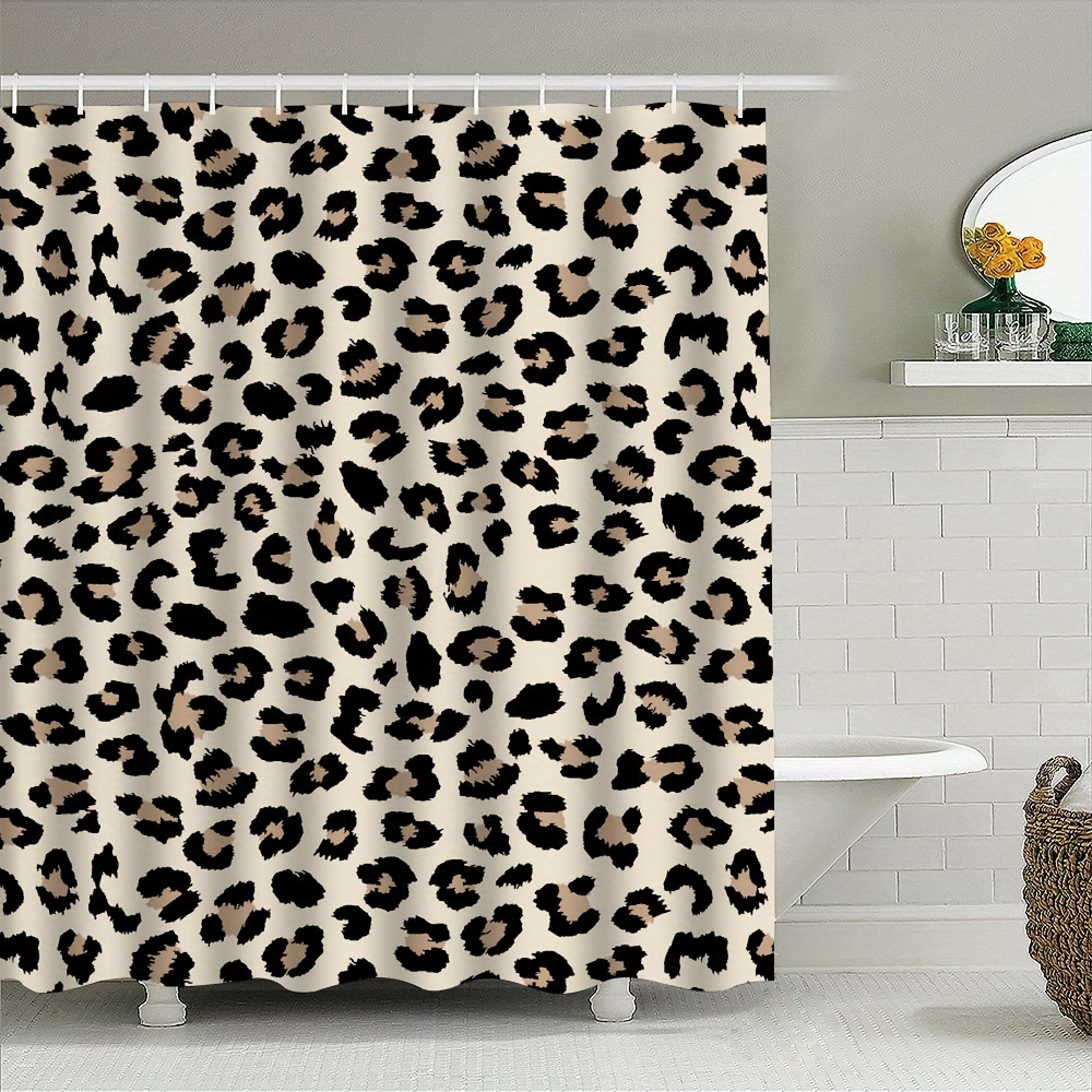 

Leopard Print Shower Curtain - Durable, Machine Washable Bathroom Decor With Animal Design, Includes Privacy Window Cover Shower Curtain For Bathrooms Bathroom Shower Curtain Set