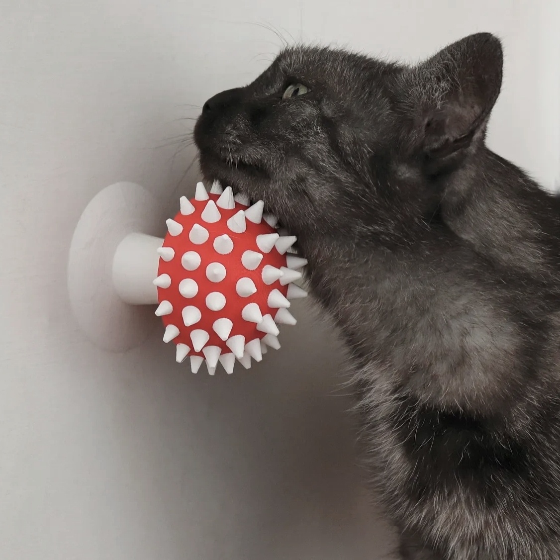 TEMU 1pc Hanging Cat Grooming Ball With Self-massage & Hair Removal - Plastic & Stainless Suitable For Cats, Wall/table-mounted Massager Suitable For