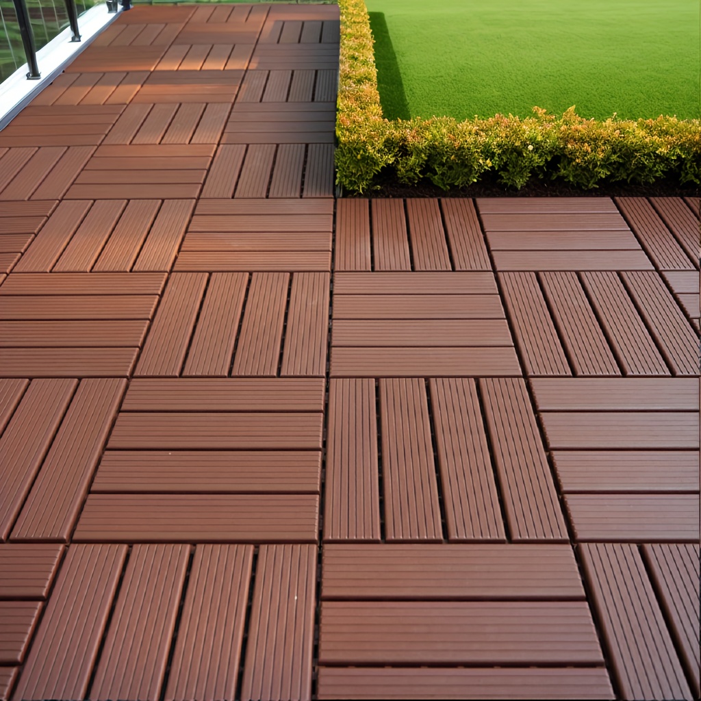 Interlocking Deck Tiles - 44 Pack 12&*;x12&*; Patio Tiles, Waterproof Outdoor Flooring For Poolside Balcony Backyard * Sturdy PP Material * Use