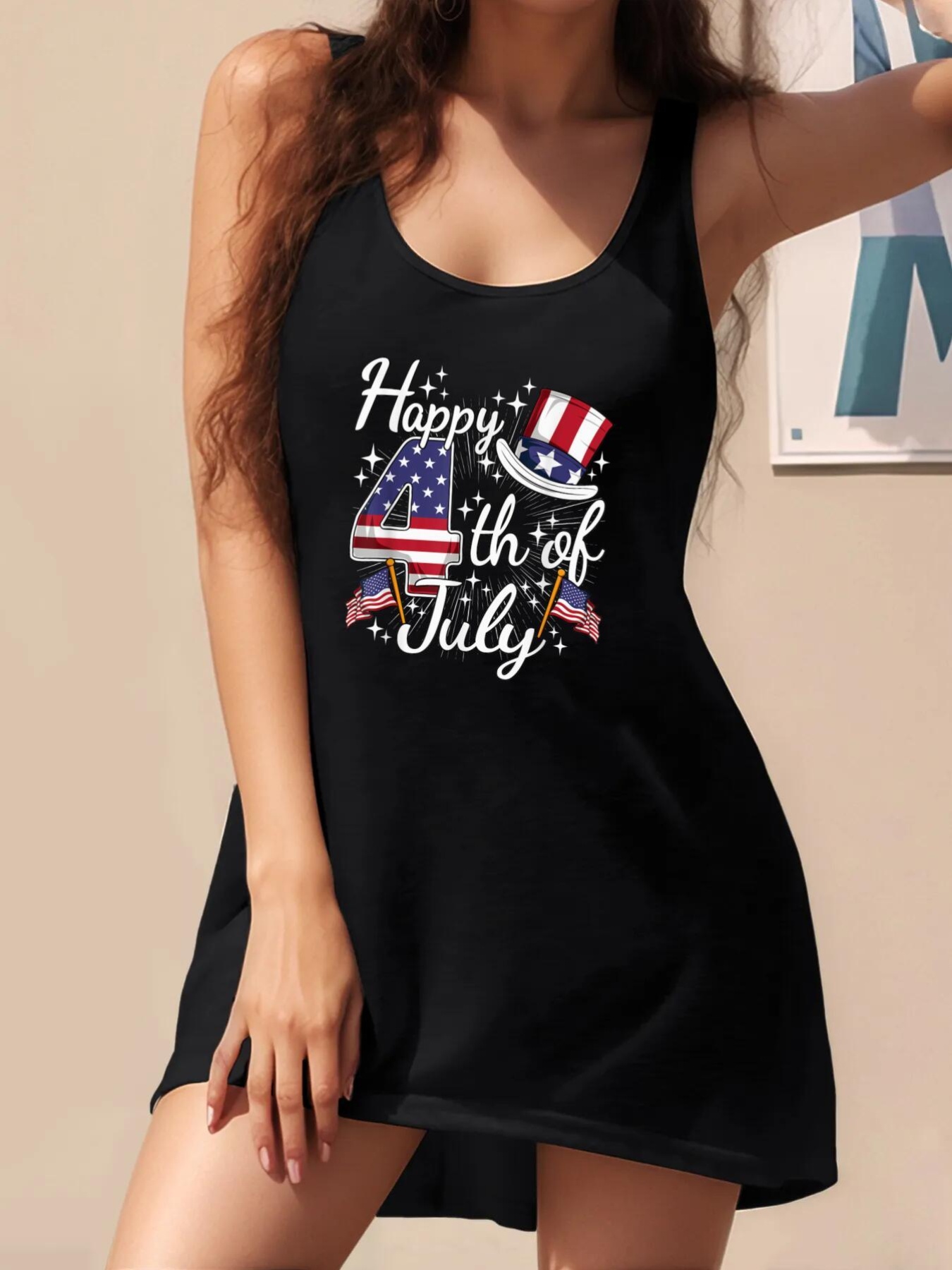 knee length dresses for ladies Boho Colorful Summer Sun Dress Made in USA main image 0