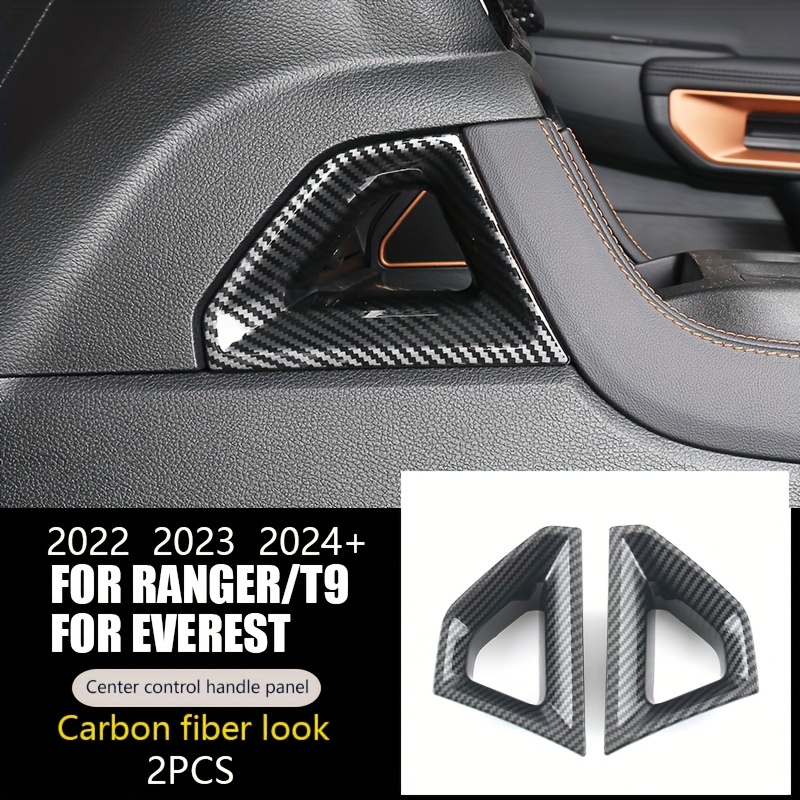 TEMU Suitable For Ford /t9 For Ford Xlt Handle Panel Decorative Cover Compatible With 2022 2023 2024 + Carbon Fiber Pattern Orange Abs Interior Gear
