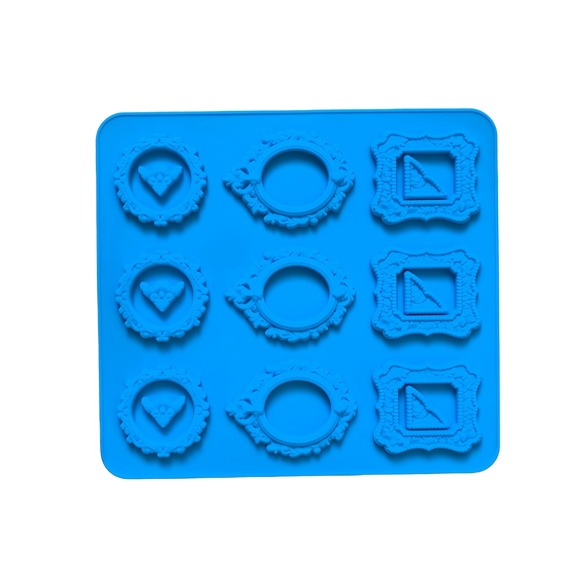 TEMU 1pc Mini Vintage European Lace Photo Frame Shaped Chocolate Silicone Mold, Pudding Dessert Cookie Baking Mold, Birthday Cake Decoration