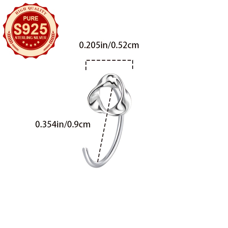 Women's Hollow Spiral Nose Ring, S925 Silver
