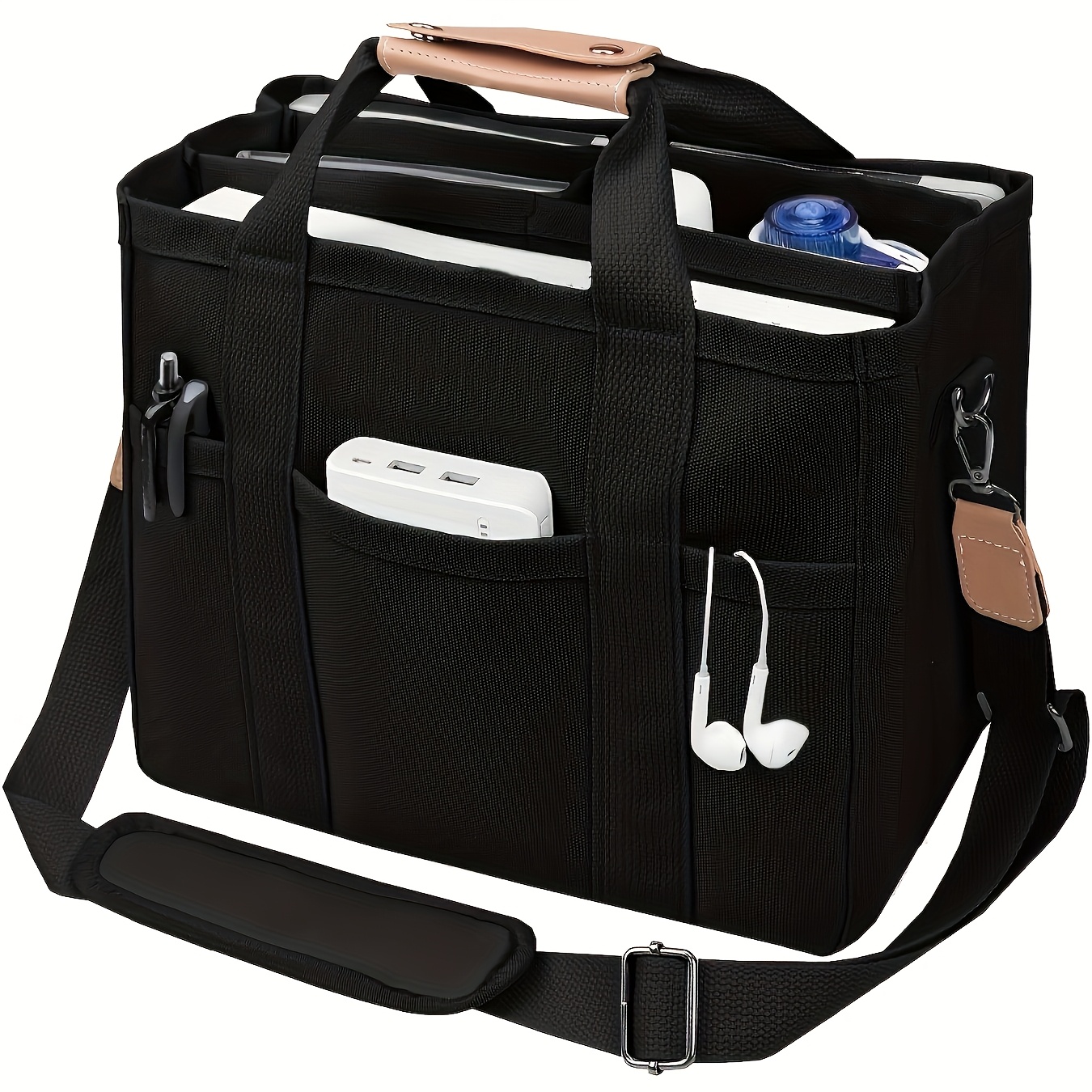 TEMU Large Capacity Multi-compartment Handbag & Crossbody Bag - / Convertible Purse With Open Top, Handheld Or Diagonal Strap For, Travel, - Stylish