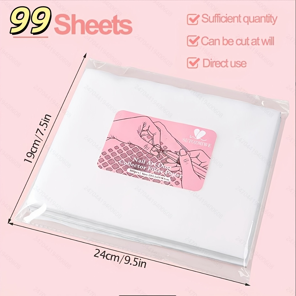 TEMU 99 piezas/paquete de filtros desechables para recolectores de polvo de uñas, adecuados para la mayoría de los aspiradores recolectores de polvo