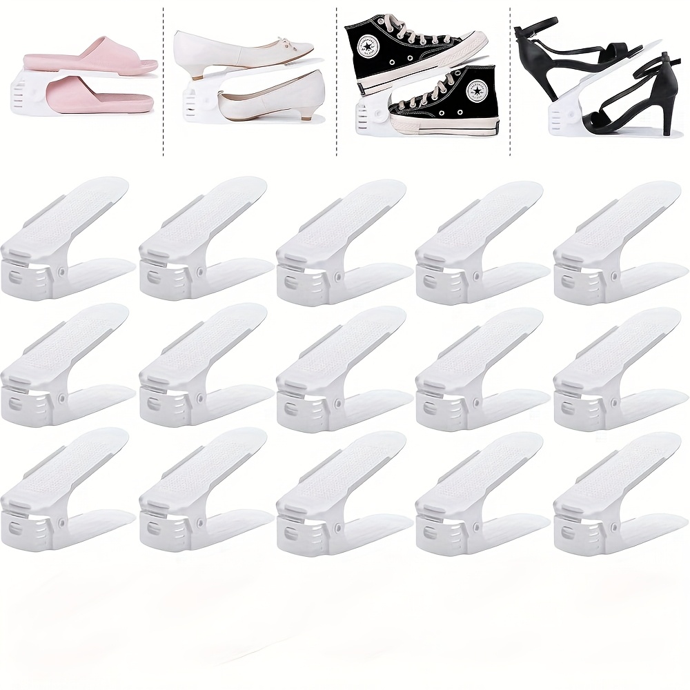 Image of 15pcs, -layer Shoe Rack Storage Box Can Adjust The Height, Shoe Organizer For Closet, Suitable For Entryway, , Living Room, Bedroom, Bathroom, Very Space-