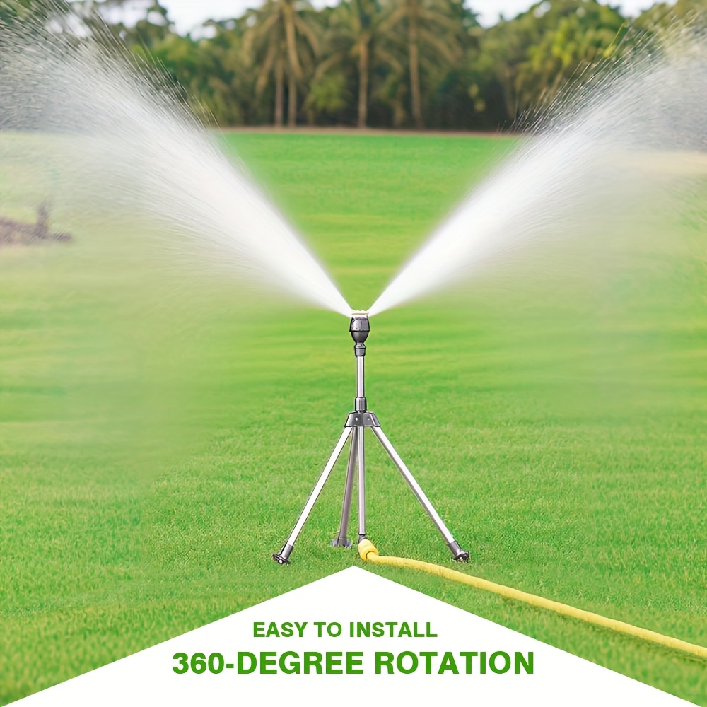 1pc 360 rotating tripod support sprinkler   adjustable telescopic height 360 rotation multi nozzle design suitable for large courtyards gardens   car washing pet outdoor showers sturdy stainless   structure