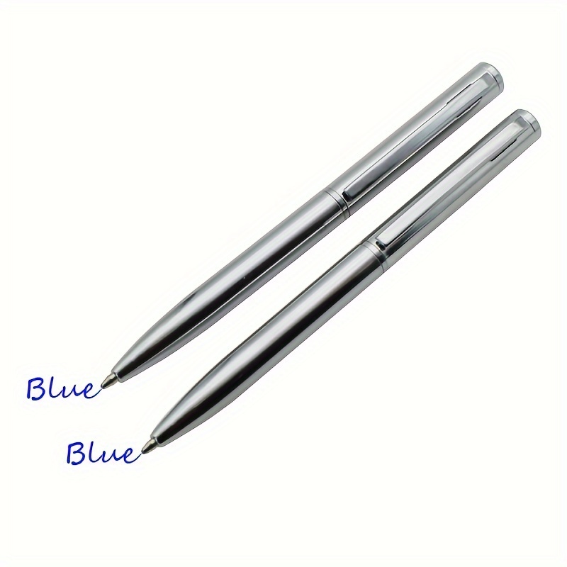 Image of 2pcs Mini Pocket-size Metal Ballpoint Pen Black Blue Portable Ball Point Pen For Office School Supplies