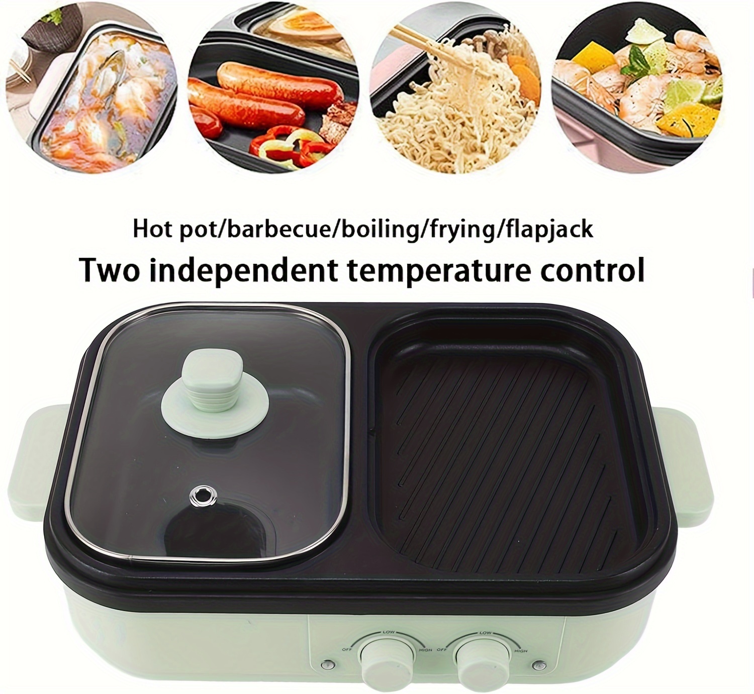 european standard 220v 2 in 1 multi functional electric bbq grill hot pot small electric hot pot for 1 3 people perfect for bbq hot pot and soup details 1