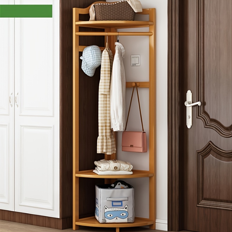 Wooden Coat Rack Free Standing Storage Cabinet Hooks Sturdy - Temu