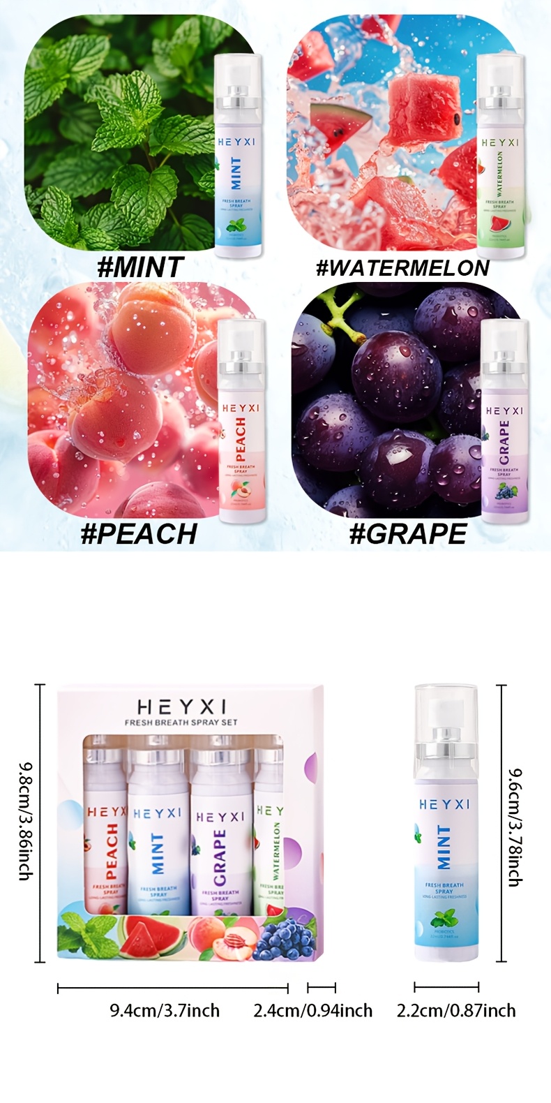 4pcs of 22Ml Fruit-Flavored Mouth Freshener, for Oral Care, Long-Lasting Freshness, Easy to Carry, Perfect for Dates, Work, Or After Meals - an Ideal Gift