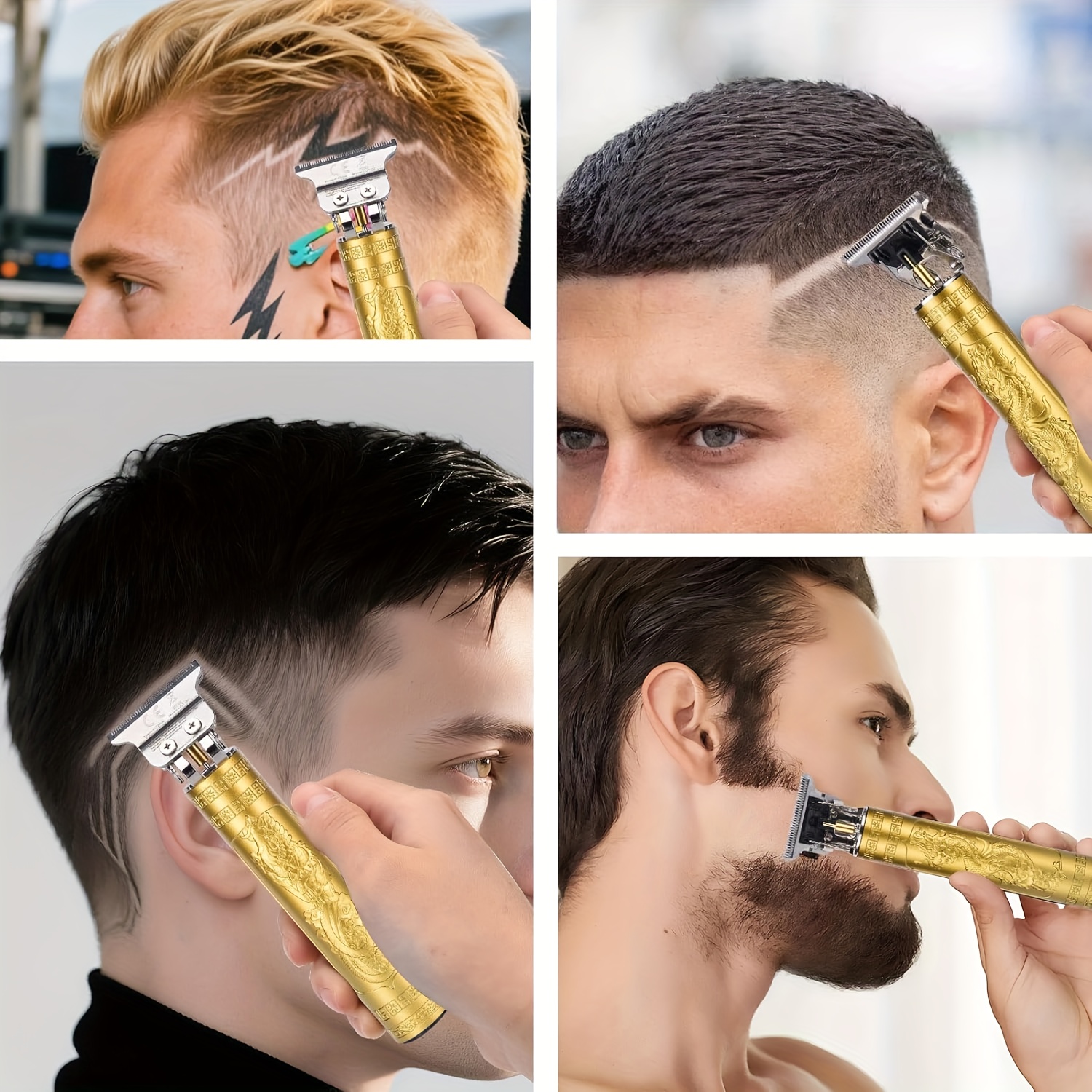 professional mens beard trimmer     rechargeable lithium battery abs plastic body usb charging   limit comb hair care accessory   care durable hair care hair trimmers Product details 1