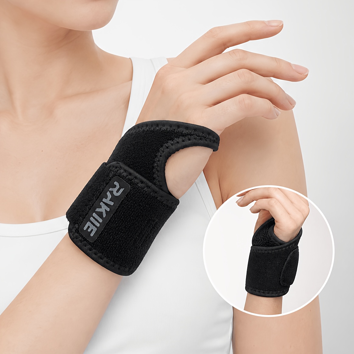 Men Women Adjustable Compression Wrist Support Breathable Wrap For Gym Sports Workout Daily Wear Black