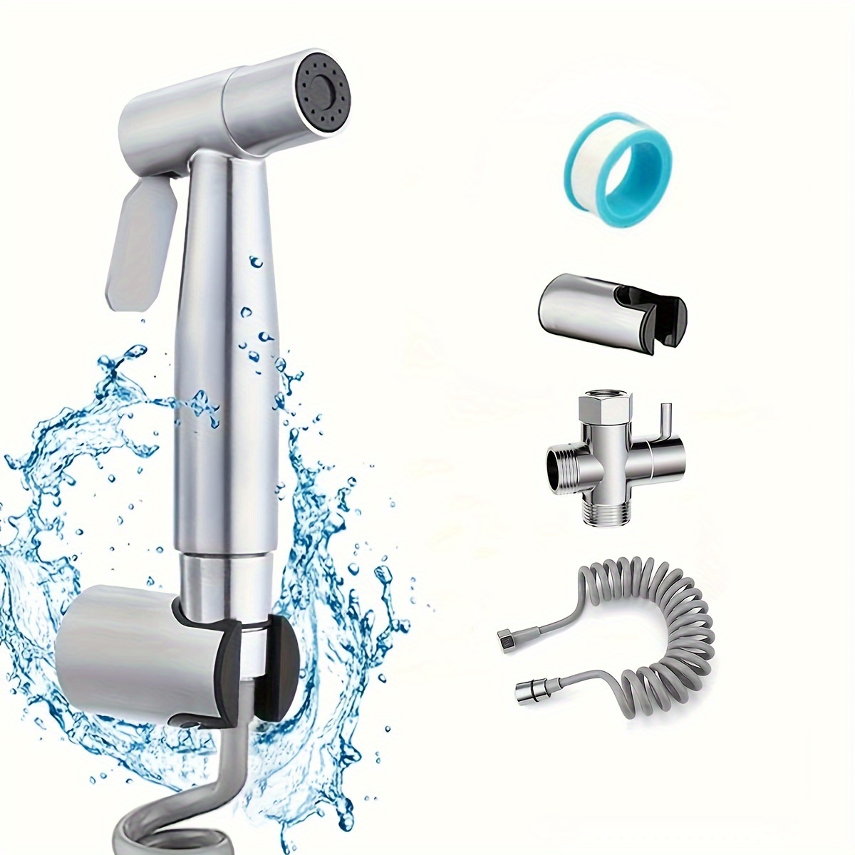 

1 Set Toilet Seat Bidet Sprayer With Manual Bathtub Faucet, Bathroom Manual Bidet Sprayer, Shower Head For Self-cleaning
