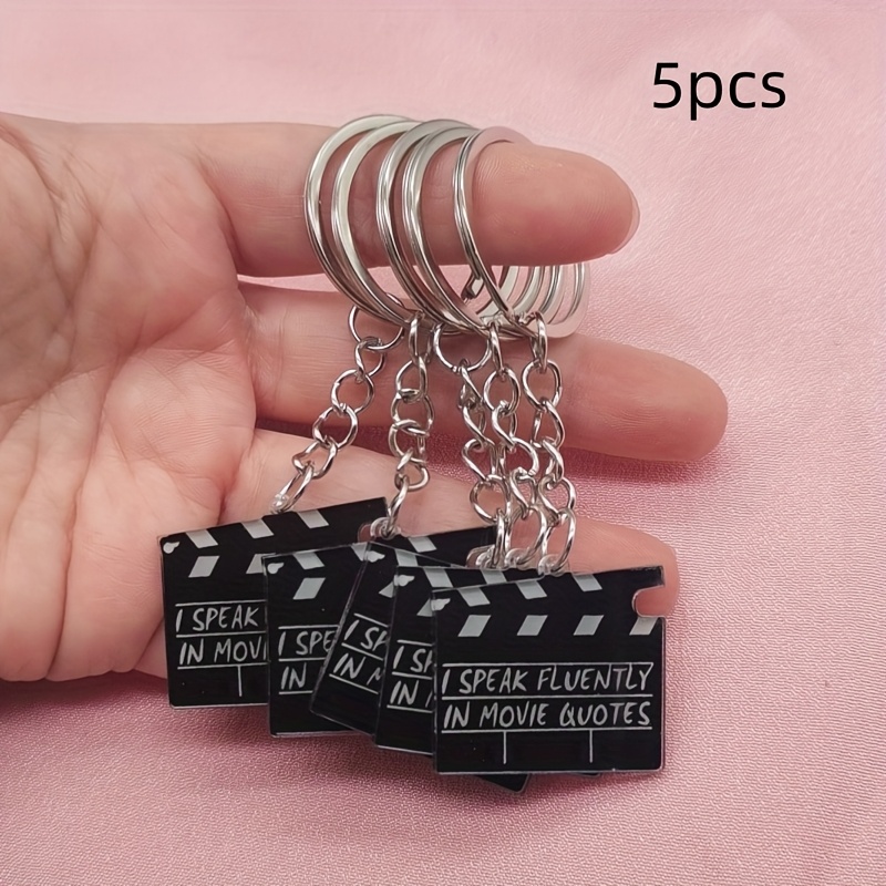 Image of 2d Flat, 5pcs Movie Night Party Gifts: Partition Tape Measure Keychain, Perfect For Movie Theaters, Weddings, Birthdays, Movie , And Party Decorations