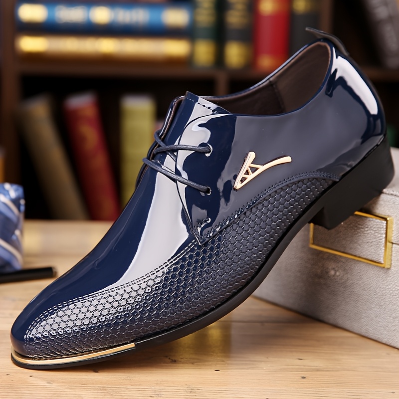 mens blue dress shoes sold on Temu United States