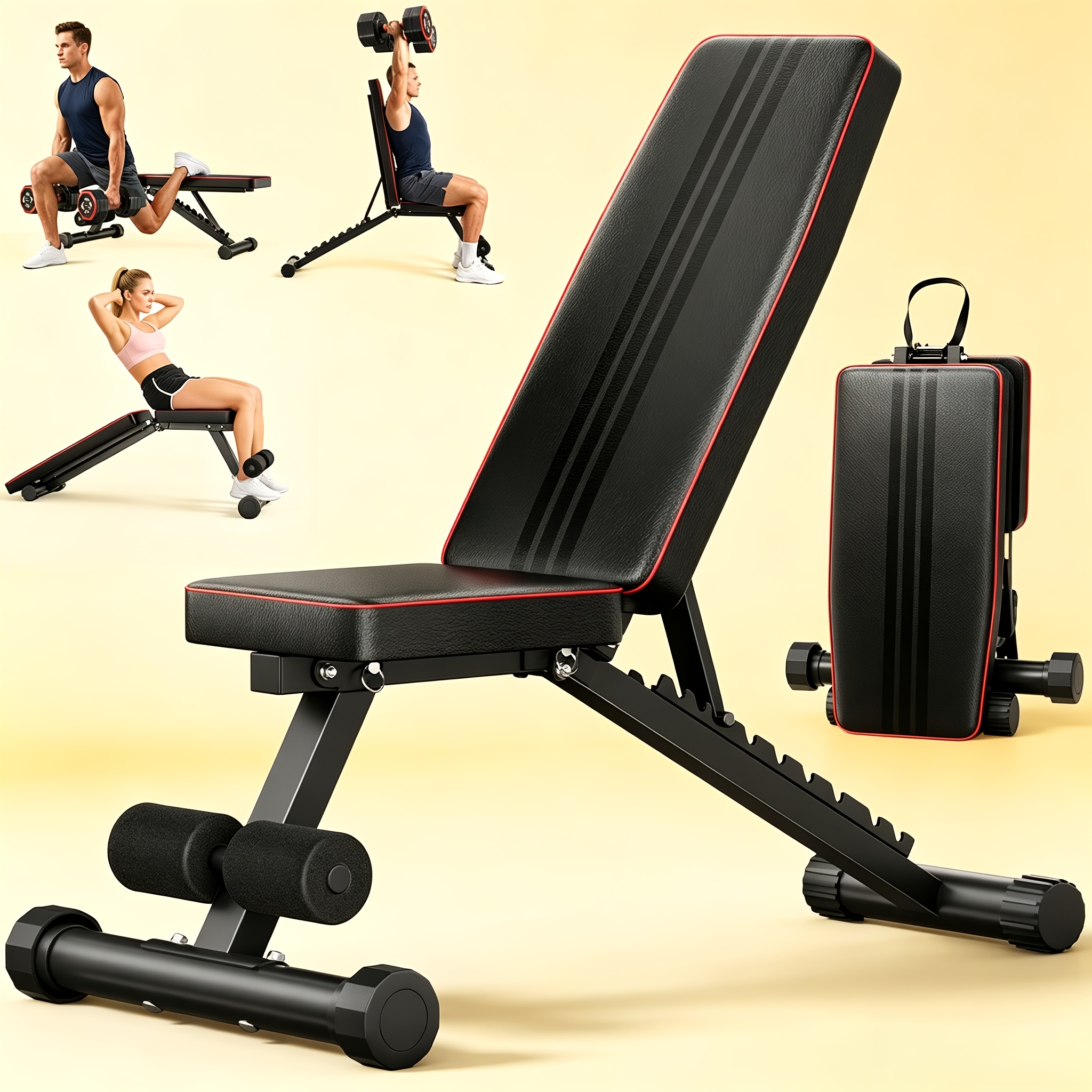 Adjustable Workout Bench For Home Gym, 300kg Capacity Foldable Weight Bench With 11 , Incline Flat Multi-functional Fitness Bench